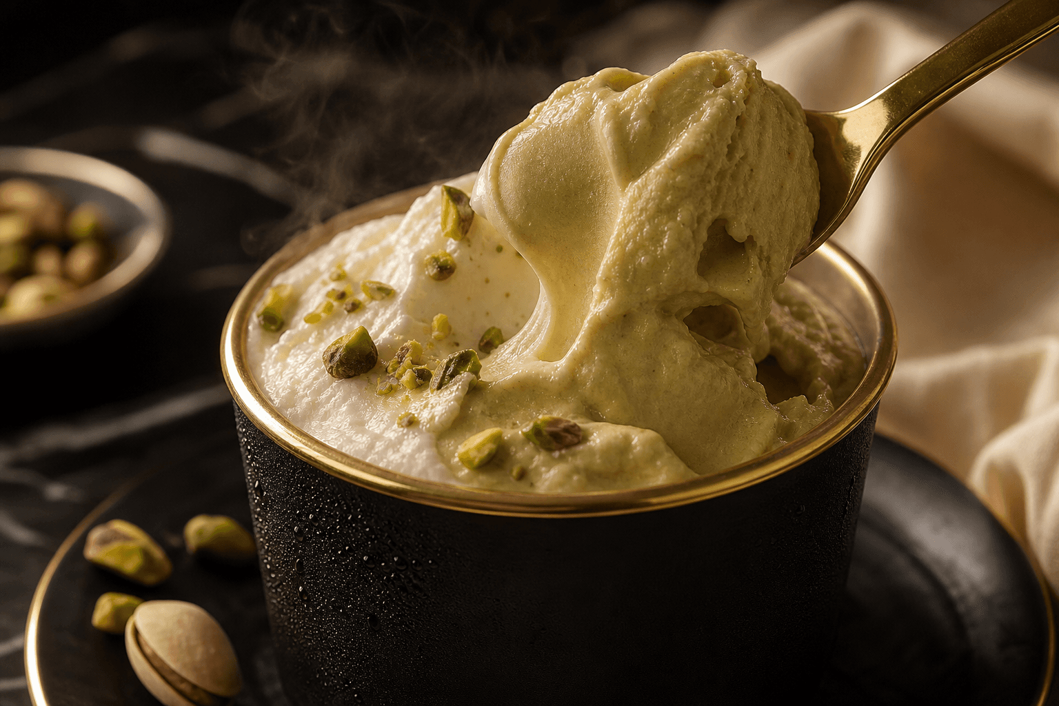 Stracciatella em fotografia gastronômica premium
